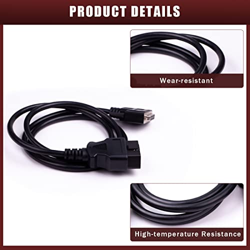 gtpartes Original Main Cable Replacement OBDII OBD2 Fit for Launch X431 CRP129 CRP123 Creader VII+ Creader VIII Diagnostic Extender Connector Cable Scanner Code Readers Scan Tools Accessories 16 Pin Black - Image 5