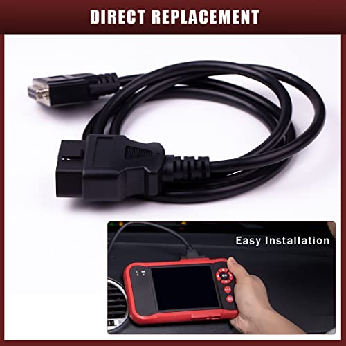 gtpartes Original Main Cable Replacement OBDII OBD2 Fit for Launch X431 CRP129 CRP123 Creader VII+ Creader VIII Diagnostic Extender Connector Cable Scanner Code Readers Scan Tools Accessories 16 Pin Black - Image 4
