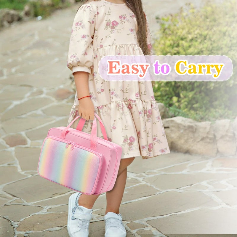 GRAOSO Hanging Hair Accessories Organizer for Baby Girls, Hair Bow Storage Bag, Travel Hair Stuff Case for Hair Clips, Hair Ties, Headbands, Scrunchies, Pink (Bag only) - Image 5