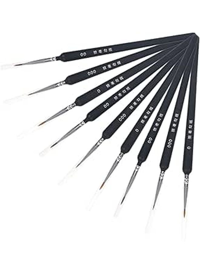 9pcs Wolf Hair Liner Paintbrush Set Professional Art Brushes for Watercolor and Oil Painting - Image 1