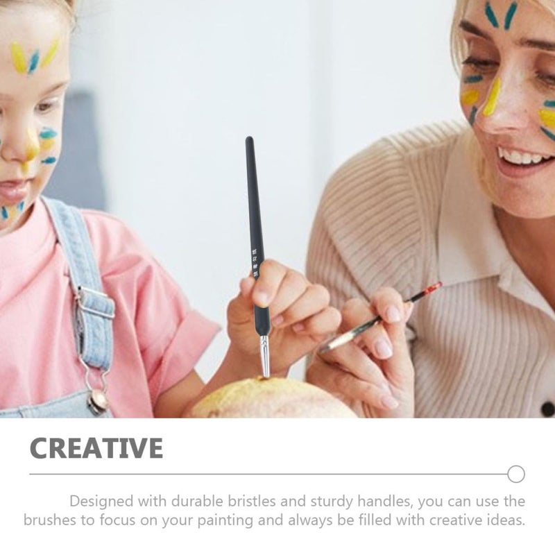 9pcs Wolf Hair Liner Paintbrush Set Professional Art Brushes for Watercolor and Oil Painting - Image 4