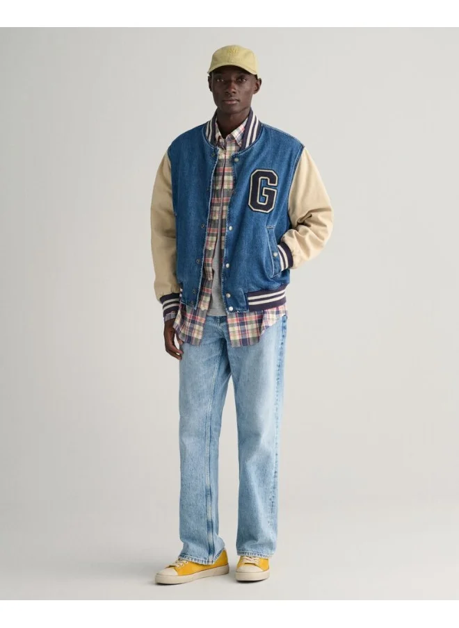 غانت Gant Regular Fit Checked Cotton Linen Shirt