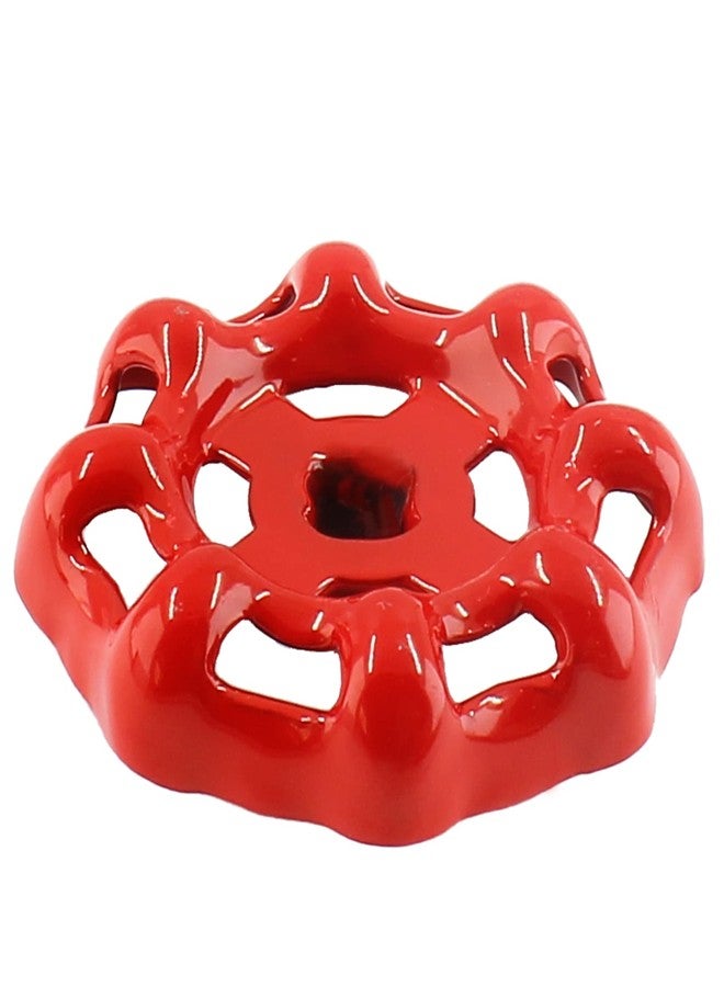 BokWin Metal Outside Faucet Round Wheel Handle，6x6mm Water Spigot Handle Square Broach, Valve Wheel Handles Paint Cast Steel Red(1 Pcs) - Image 3