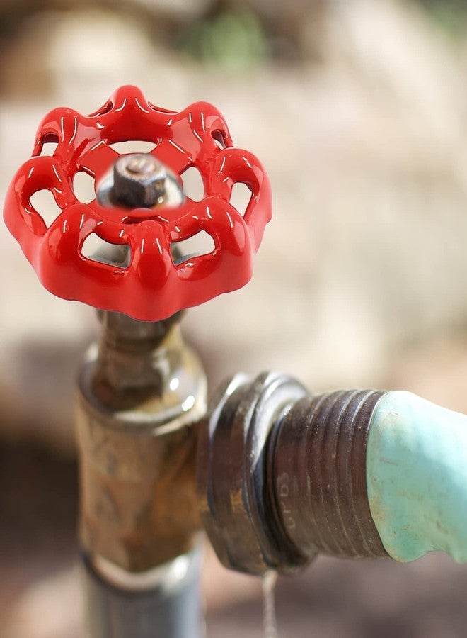BokWin Metal Outside Faucet Round Wheel Handle，6x6mm Water Spigot Handle Square Broach, Valve Wheel Handles Paint Cast Steel Red(1 Pcs) - Image 5