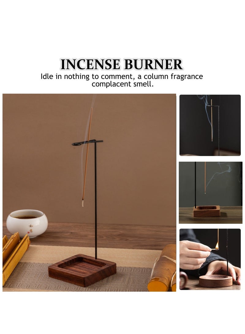 Incense Holder, Multi-Purpose Design Wooden Incense Burner ash Catcher with Brass Incense Stick Holder for Home Decor Yoga Spa Madiation - Image 5