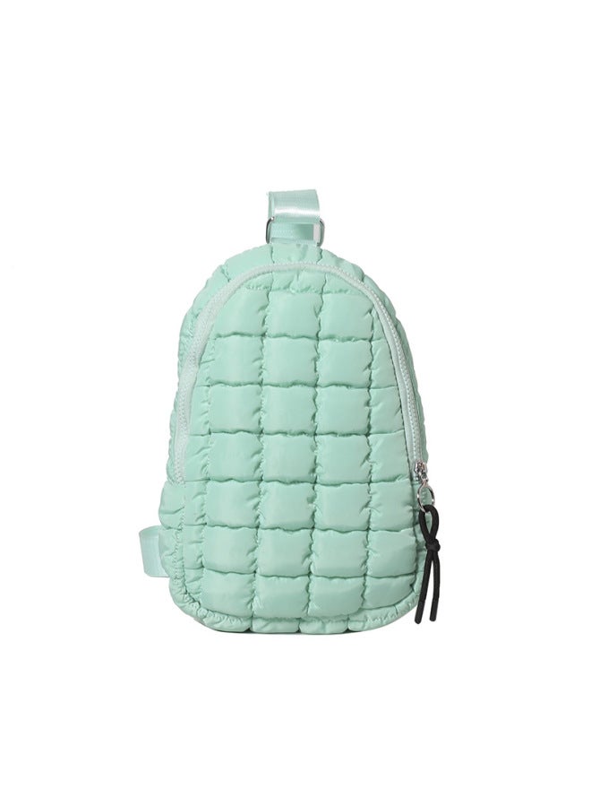 Quilting Car Plaid Cloud Cloth Chest Bag European And American Trend Crossbody Sports Bag Outdoor Riding Large Capacity Chest Bag-Color:Cyan-Dimensions:32*20*8 - Image 1