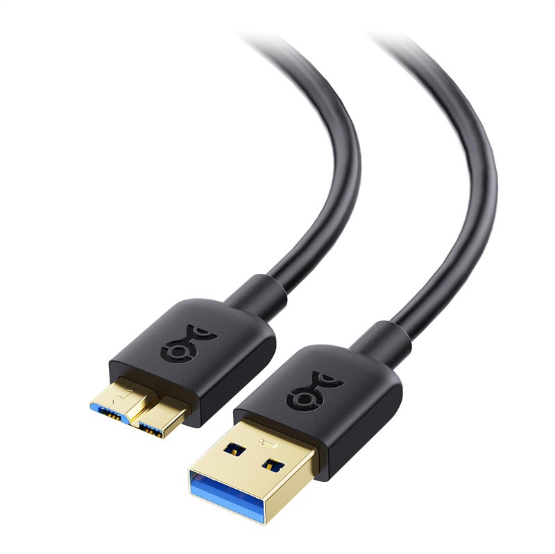 Cable Matters Micro USB 3.0 Cable - 10ft, External Hard Drive Cable, USBA to USB Micro B Cord, Compatible with Seagate, LaCie, Toshiba, Samsung, Western Digital/WD External Hard Drive, Black - Image 1