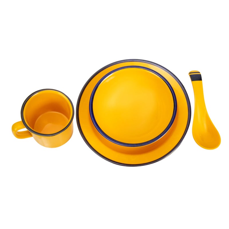 Unbreakable 4 Piece Dinnerware Set Plates Bowls Traditional Chinese Design Dishwasher Safe - Image 2