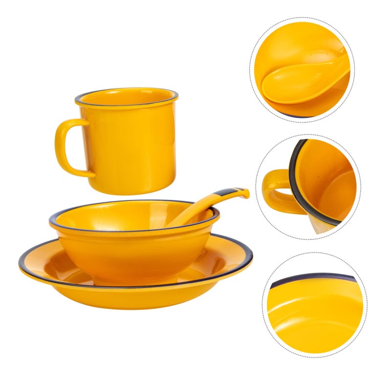 Unbreakable 4 Piece Dinnerware Set Plates Bowls Traditional Chinese Design Dishwasher Safe - Image 3