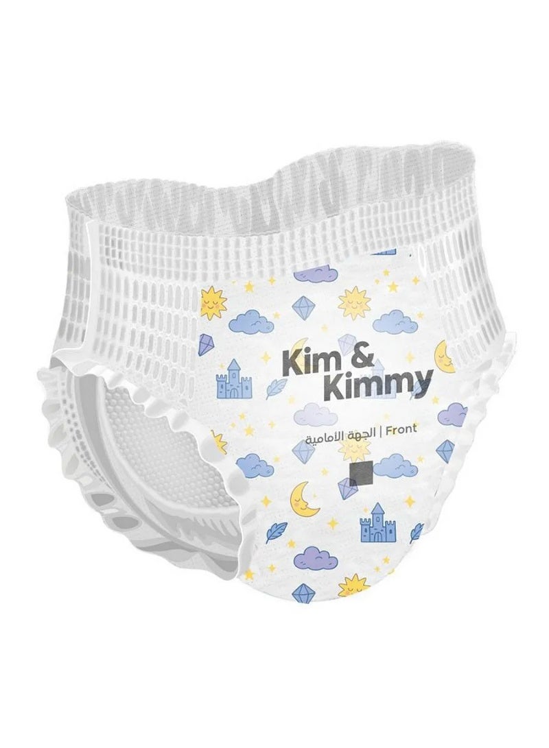 Kim & Kimmy حفاضات بنمط السماء والقلاع، تصميم بنطال ليلي، الحجم 4 - 44 قطعة - Image 2