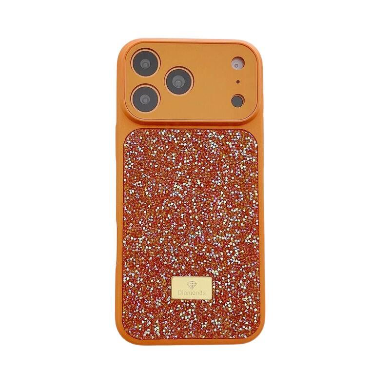 TPU+PC Protective Case for iPhone 17 / 17 Air / 17 Pro / 17 Pro Max with Crystal Rhinestone and Diamond Pattern plus Scratch Resistant in Orange - Image 5