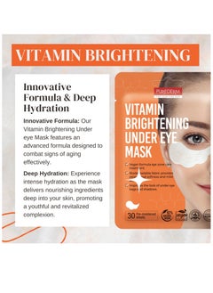 Purederm Vitamin Brightening Under Eye Mask - Reduces Dark Circles - Hydrates and Moisturizes - Brightens and Illuminates - Minimizes Puffiness - 30 Sheets  - Image 3