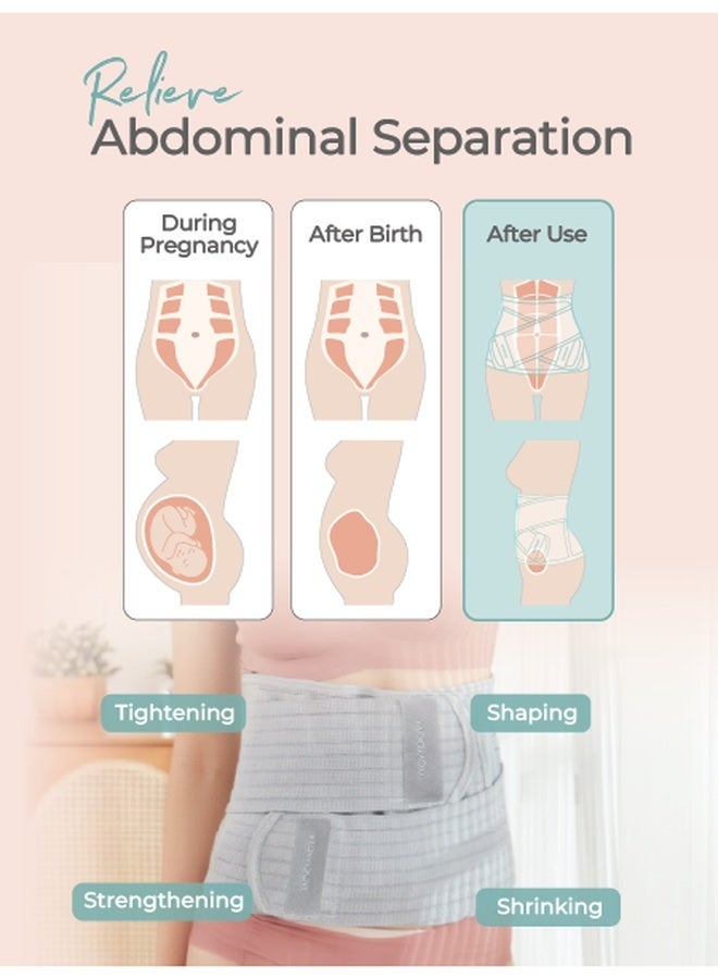 MOOIMOM Bamboo Postpartum Belly Band - Grey - M - Image 4
