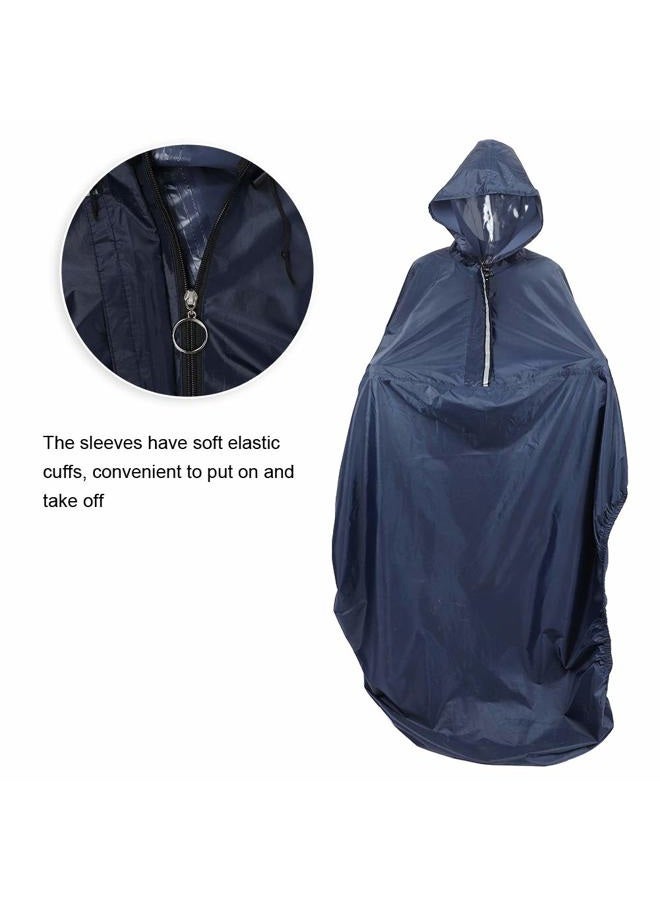 Estink Premium Nylon Wheelchair Rain Coat, Waterproof Reusable Multi-Use Washable Hooded Rain Poncho, for Adult Men Women, Black, M - Image 3