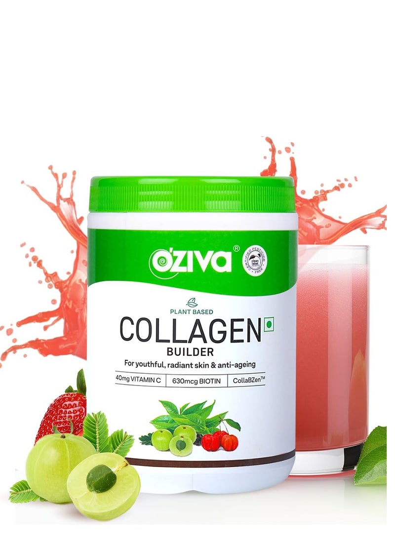 OZiva - OZiva Vegan Collagen  Tangy Amla  with Biotin and Vitamin C For Brighter and  Youthful Skin  Collagen Supplement For Women and Men  Plant Based Collagen Powder Certified Vegan 250g Pack of 1 - Image 1