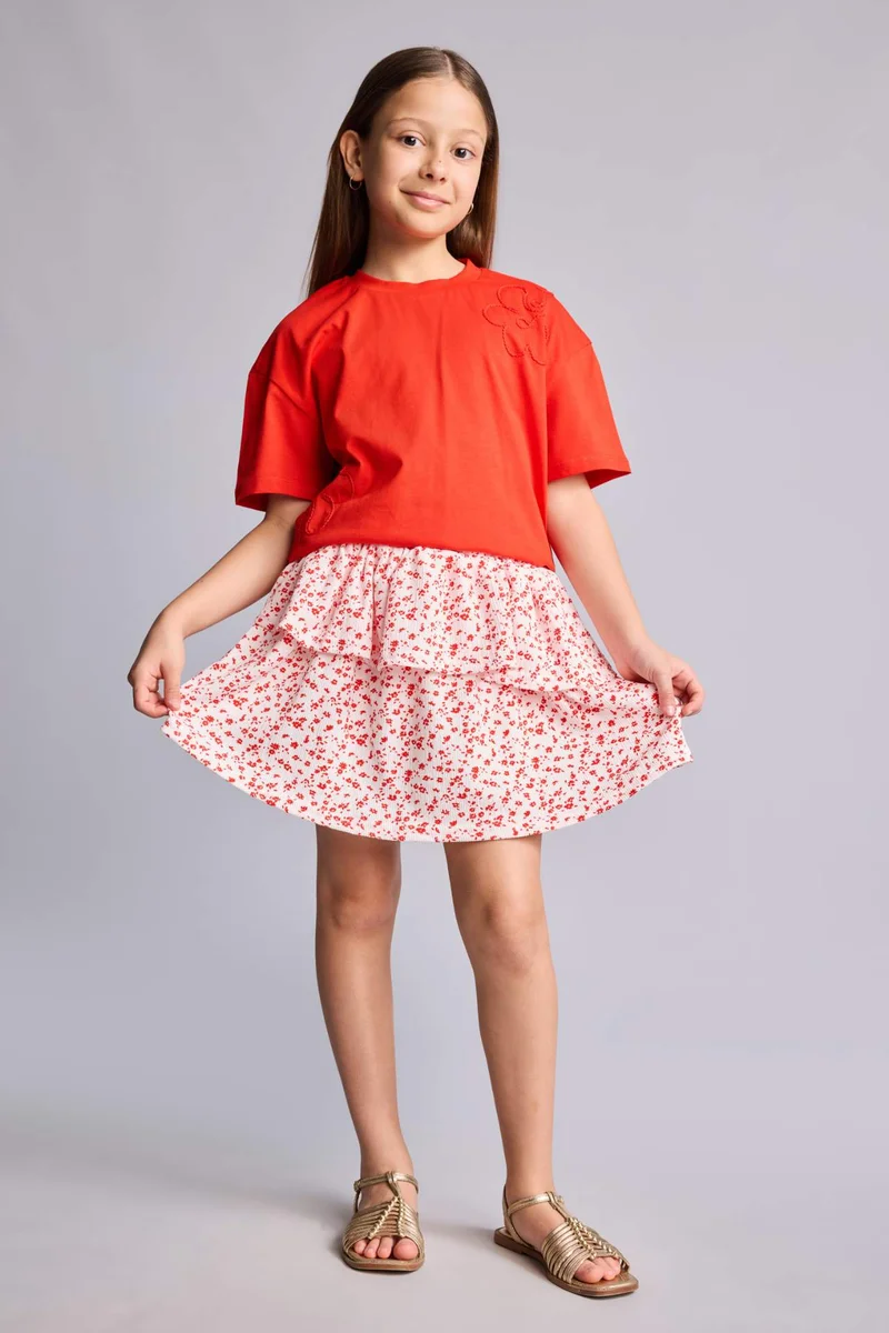 ديفاكتو Girl Regular Fit Knitted Skirt