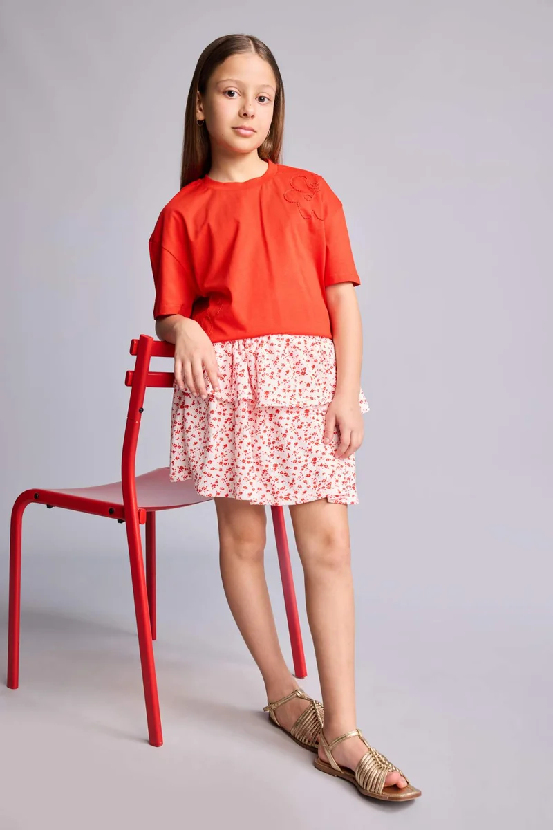 ديفاكتو Girl Regular Fit Knitted Skirt
