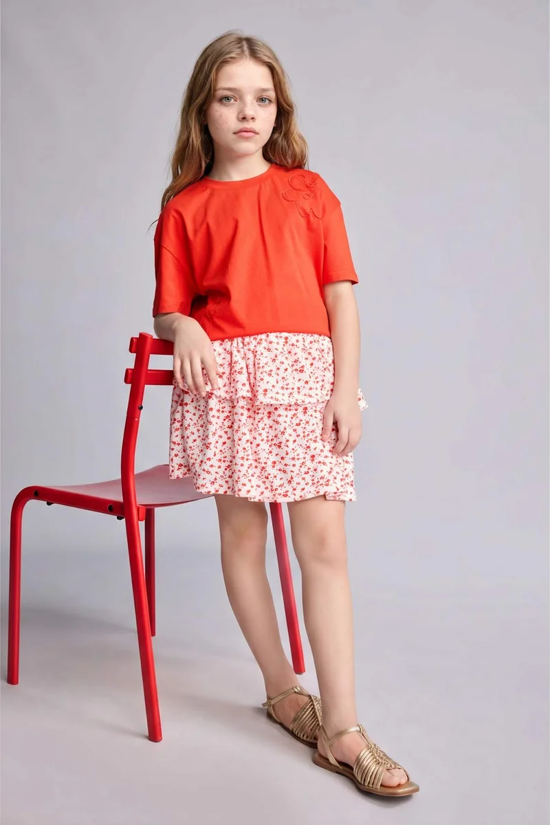 ديفاكتو Girl Regular Fit Mini Skirt