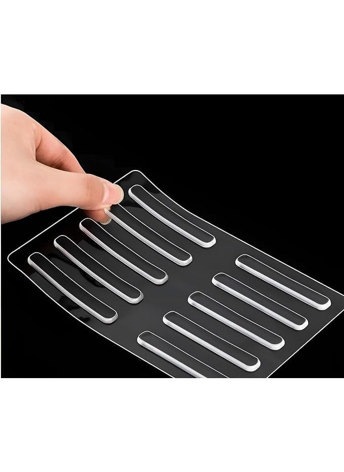 ASVERO ASVERO 10Pcs Transparent 224inch Door Handle Bumper Strips Soft SelfAdhesive Wall Protectors for Door Knobs Sliding Doors and Walls Clear Bumper Stoppers and Silencers  - Image 1