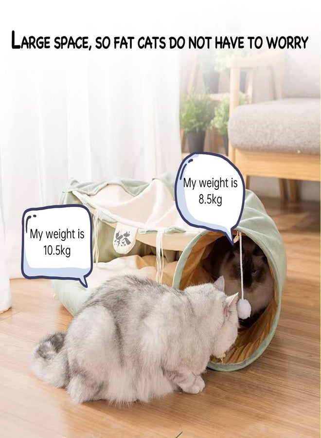 LEFTSTARER 2-in-1 Collapsible Cat Tunnel for Indoor Bed and Hideout - Pet Dog Rabbit Bunny Ferret Tunnel Tubes Toys with Removable Washable Mat, Tower Wheel Stuff - Image 2