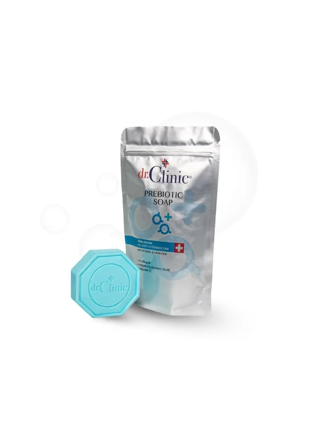 dr.Clinic صابونة د.كلينيك بالبريبيوتيك للبشرة الجافة والمختلطة (الأزرق)