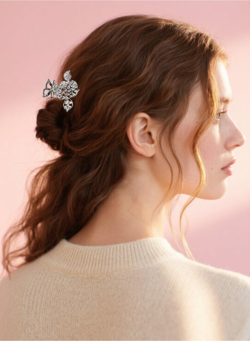 3PCS Hair Claw Clips, Rhinestone Sparkling Hair Clips, Metal Alloy Banana Jaw Hair Clamps Strong Hold Nonslip Hair Accessories, Elegant Hair Accessories for Women - Image 3