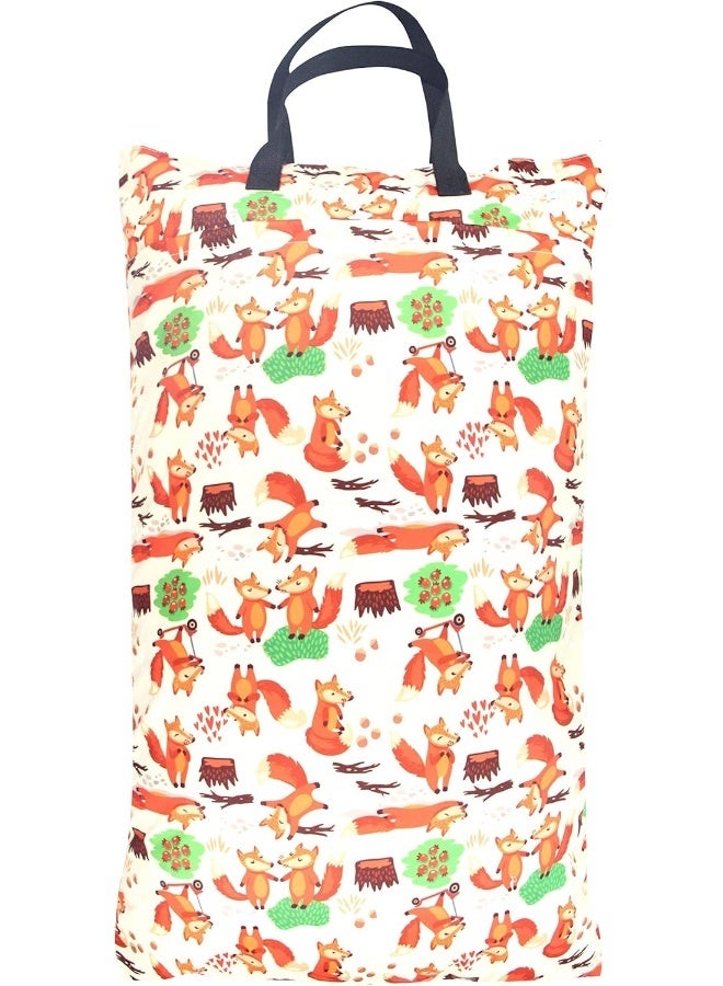 ويجريكو wegreeco Reusable Hanging Wet Dry Cloth Diaper Bag (2 Pack, Orange, Fox) - Image 3