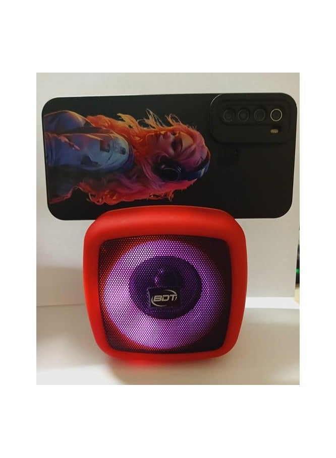 AN333 Wireless Portable Bluetooth Speaker, Silver, 8W, 2.0 Channel, Modern and Minimalist Style, Touch Control, 1" Driver, 1" Tweeter, 1 Mic, USB, Micro SD, FM, AUX, Phone Holder, No Warranty  - Image 2