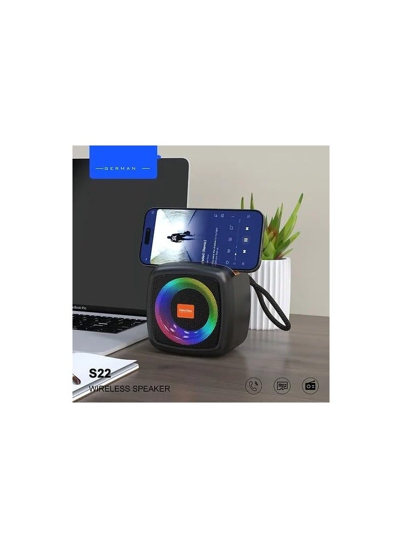 AN333 Wireless Portable Bluetooth Speaker, Silver, 8W, 2.0 Channel, Modern and Minimalist Style, Touch Control, 1" Driver, 1" Tweeter, 1 Mic, USB, Micro SD, FM, AUX, Phone Holder, No Warranty  - Image 3