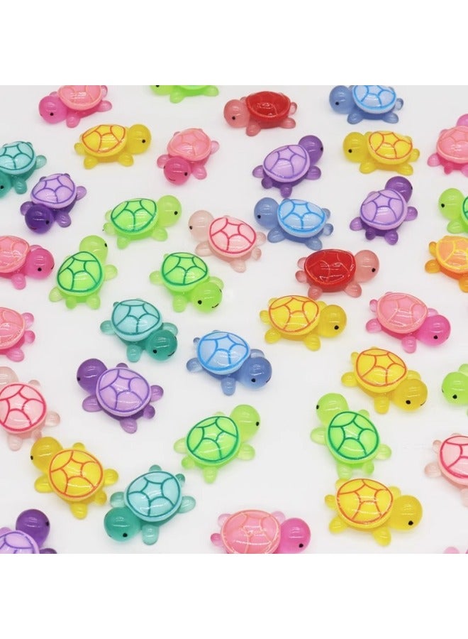 All Red Chan Little Turtle Toy Ornaments Cartoon Model Color Blind Bag Simulation Doll Small Animal Turtle Touch-Color:Resin 3.2cm Luminous Turtle  - Image 1