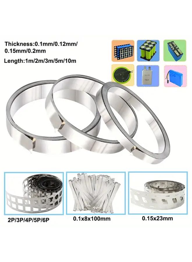 0.1x8x100mm 10pcs Nickel Strip for 18650 Battery Spot Welding Copper Alloy Polished - Image 1