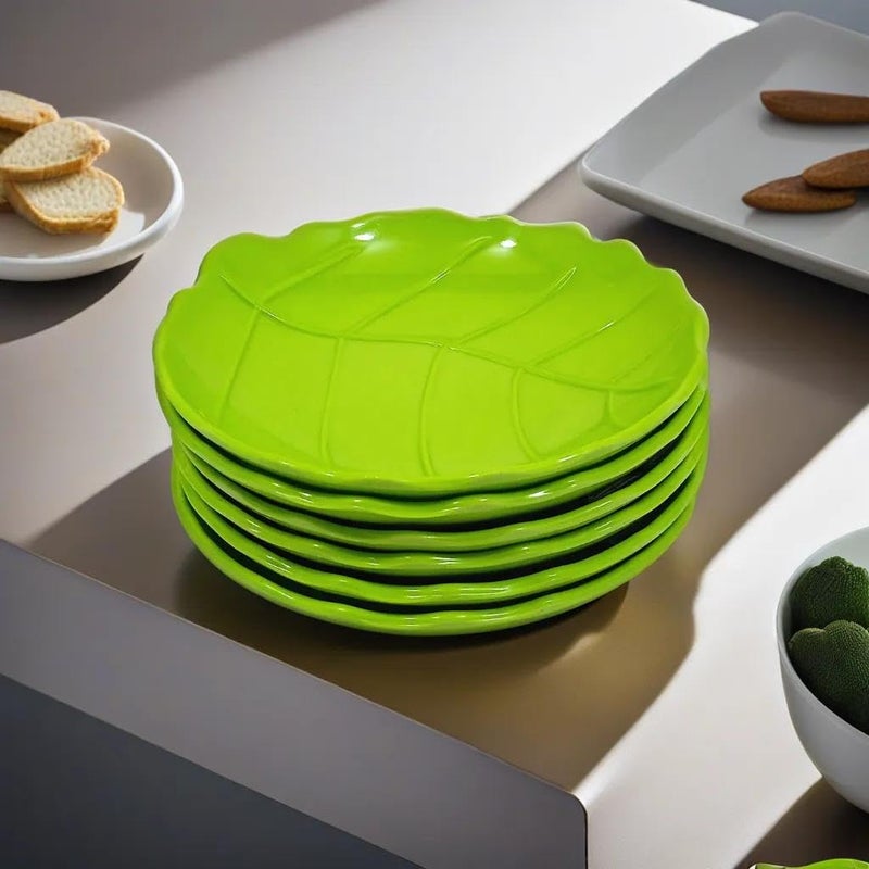 BHOJANWARE (Size- 6.5 Inch/16 CM) Melamine Snacks Platter Set of 6- Perfect for Dinner Parties and Entertaining! - Image 1