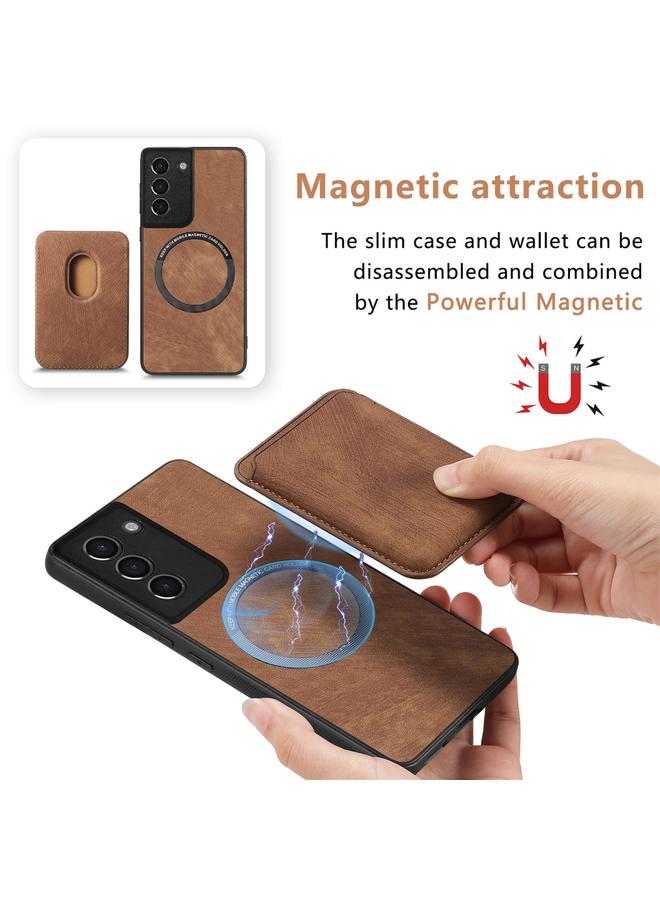 S-TOP Case For Samsung Galaxy S21+ 5G Retro Leather Card Bag Magnetic Phone Case - Image 3