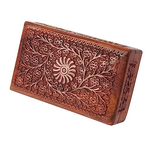 ZYNTIX wooden box for storage for Women Jewel Organizer Hand Carved with Intricate Full Kashmiri Carvings Wood Jewel Organizer Jewelry box for woman Gift (10 X 6 Inch) - Image 5