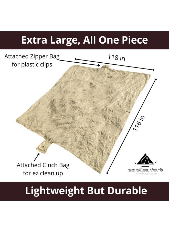 Pickle & Olive ez clipz- Kids Fort Building Kit- Large Fort Blanket and Clips to Attach to Furniture-Best Gift for Children-Indoor/Outdoor Fort by Pickle & Olive (Creme/Beige)  - Image 5