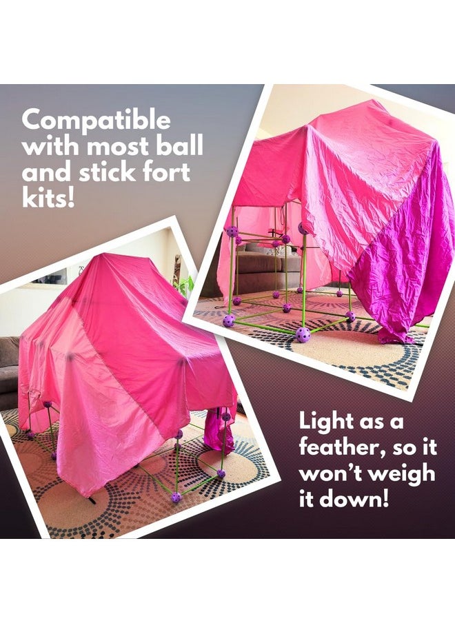 Pickle & Olive ez clipz- Kids Fort Building Kit- Large Fort Blanket and Clips to Attach to Furniture-Best Gift for Children-Indoor/Outdoor Fort by Pickle & Olive (Creme/Beige)  - Image 4