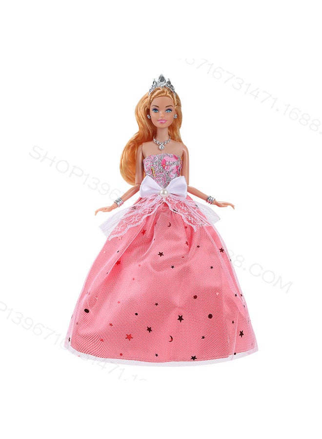 30cm Doll Half Pack Large Skirt Wedding Dress Girl Play House Trailing Large Skirt Random 10 Pieces 5 Pieces One Pack-Color:XYS-1-Height:Suitable For 30cm Doll Wearing (just Big Skirt)  - Image 1
