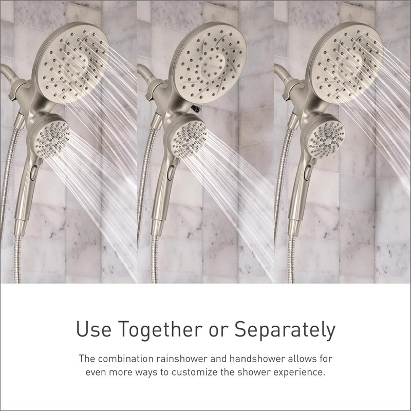 MOEN Moen Engage Magnetix Spot Resist Brushed Nickel MultiFunction Handshower and Rainfall Shower Head Trim Combo with Shower Handle Tub Spout Metal Hose and Valve 82304SRN - Image 5