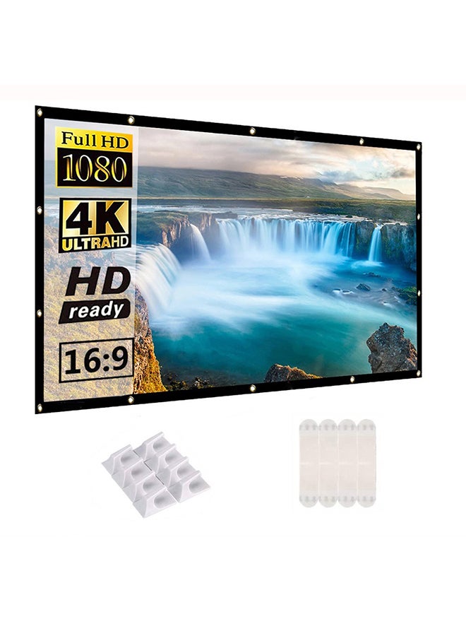 Wownect 120 Inch Projector Screen, 16:9 Foldable and Portable Anti-Crease Double Sided Projector Screen, Movie Projection Screen 4K HD for Indoor And Outdoor Movies, Home, Office UNV-WO-SCR-04 White - Image 1