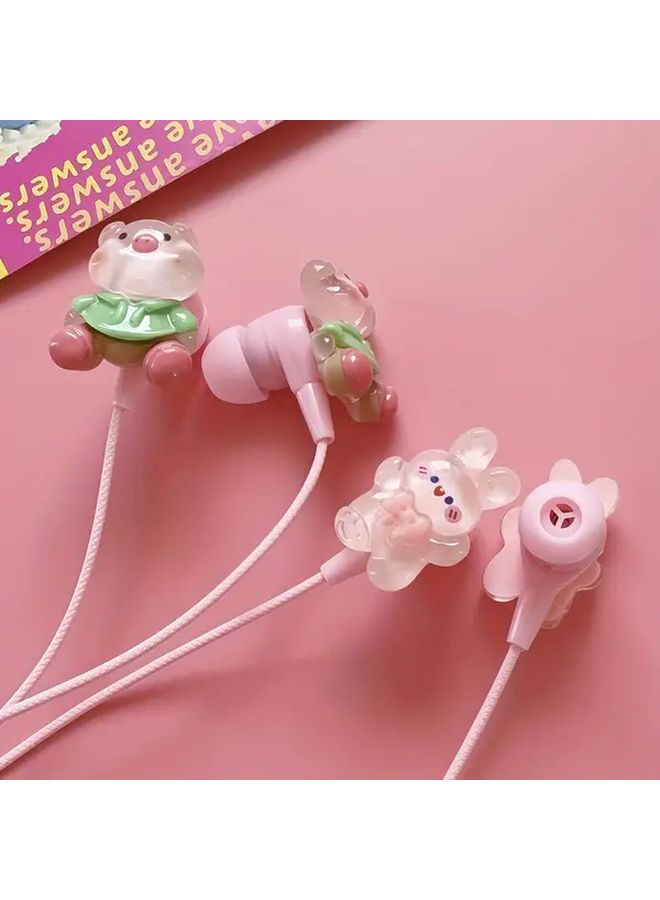 Pink Type C Wired Headphones with Microphone Volume Control for Android iPhone - Image 3