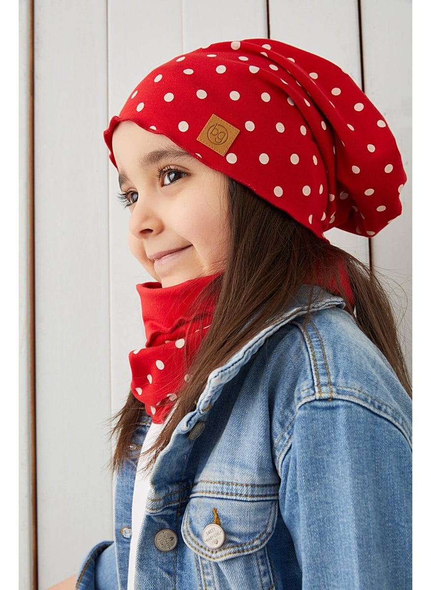 Babygiz Red White Polka Dot Baby Girl Hat Beanie Soft Cotton Combed Cotton  - Image 4