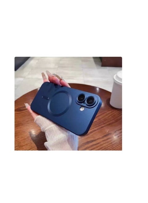 Phone Case for iPhone 14 max Magnetic Case [Adaptation with Magsafe] Matte Luxury Soft Metallic Luster Design for iPhone 14 max with Camera Protector-Blue