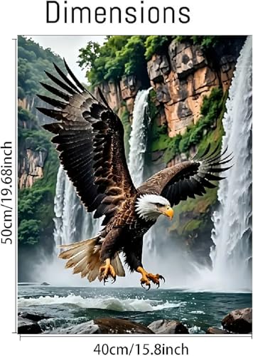 askkqtx Eagle Paint by Numbers Kit for Adults, DIY Waterfall Paint by Numbers for Beginner, Watercolor Oil Painting by Number on Canvas for Home Decor and Gifts 16x20 Inch - Image 2