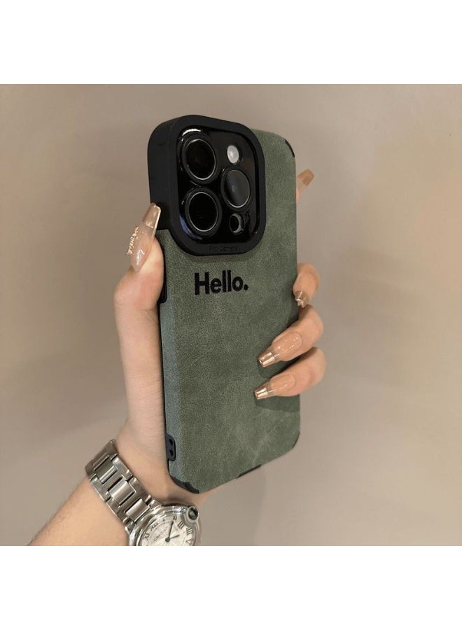 NIBEMINENT Hello Simple English Protective TPU Case Cover For iPhone 17 Pro Max, Green