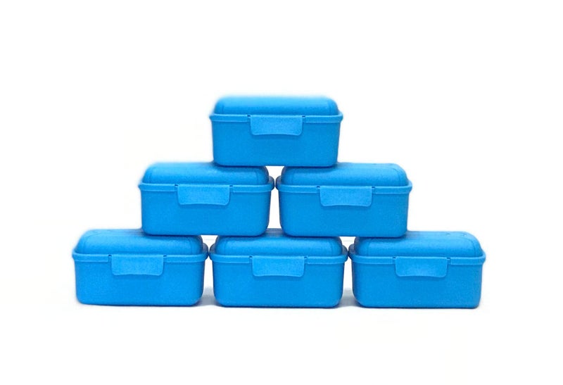 Genaric Mintra Home Utility Boxes - 400ml BLUE - 6 Pack - (4.75inW x 3.25inD x 2.25inH) - great utility box, storage box for crafts and other small items