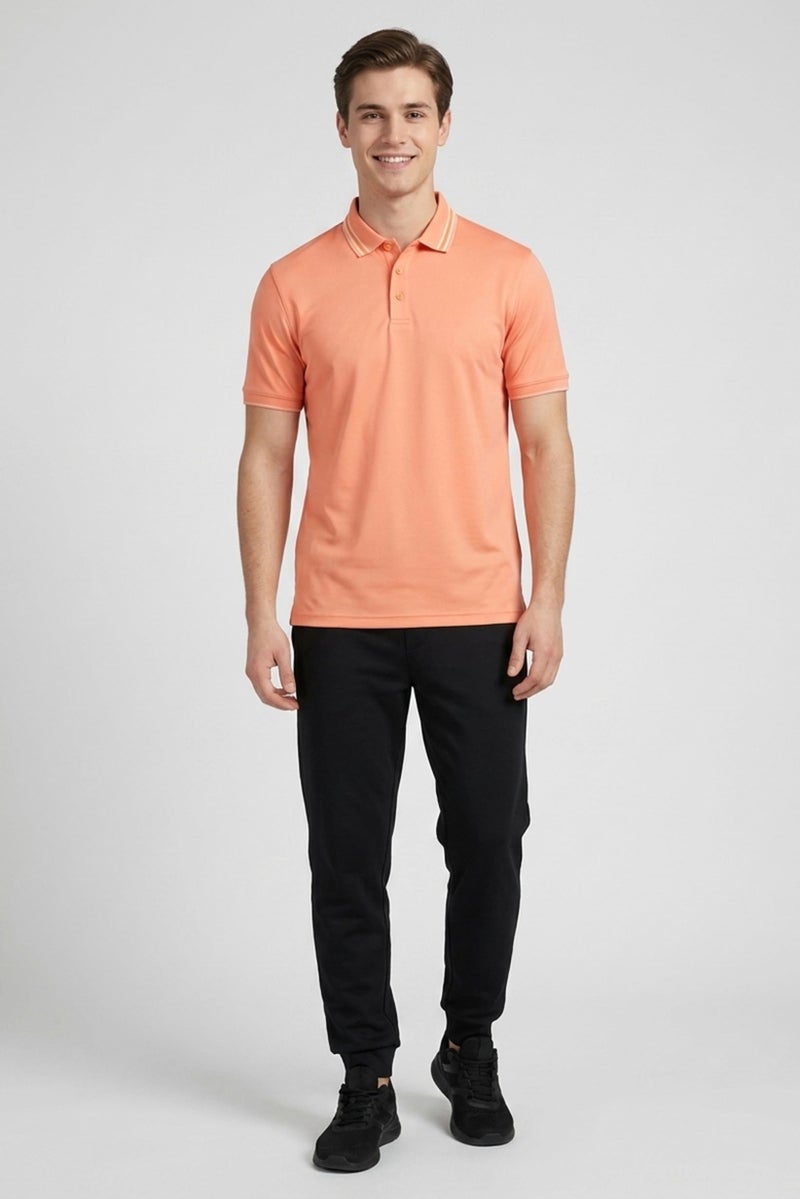 Ping Men Sportswear Fit Short Sleeves Training Polo Shirt, Orange - Image 2