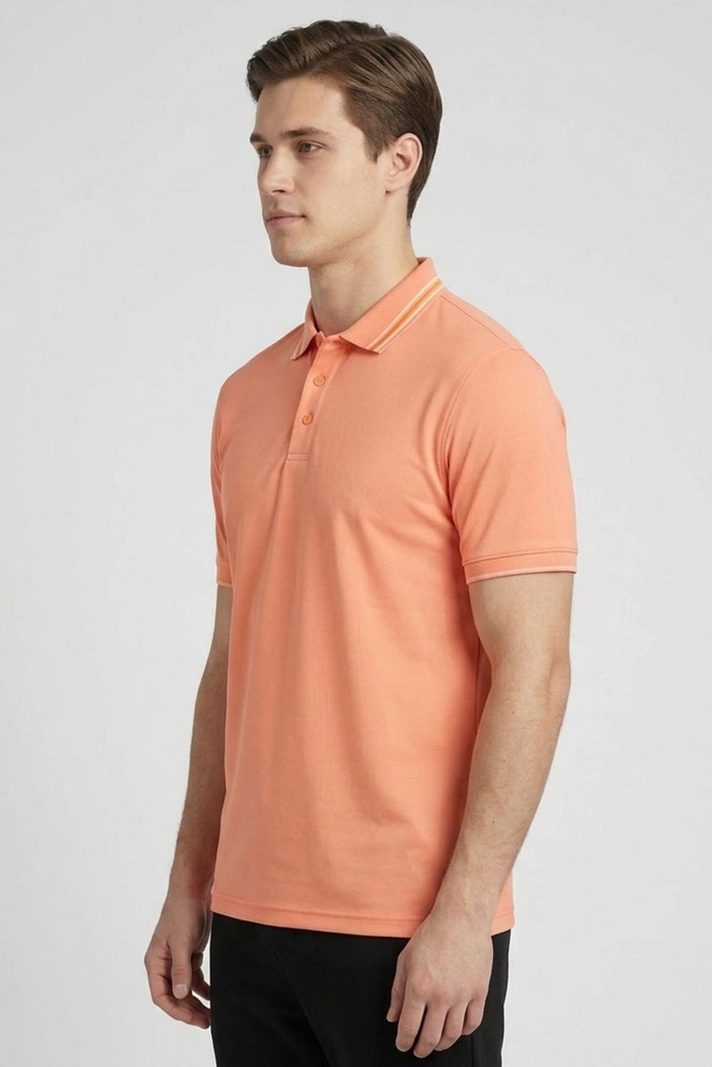 Ping Men Sportswear Fit Short Sleeves Training Polo Shirt, Orange - Image 3