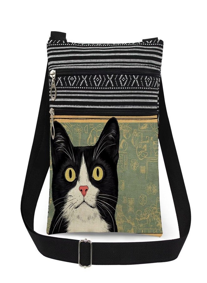 XiaoGalaee Tuxedo Cat Crossbody Bag Adjustable Shoulder Strap Messenger Bag for Cat Lover Adults Birthday Gift for Sister Friend Women Holiday Present - Image 1