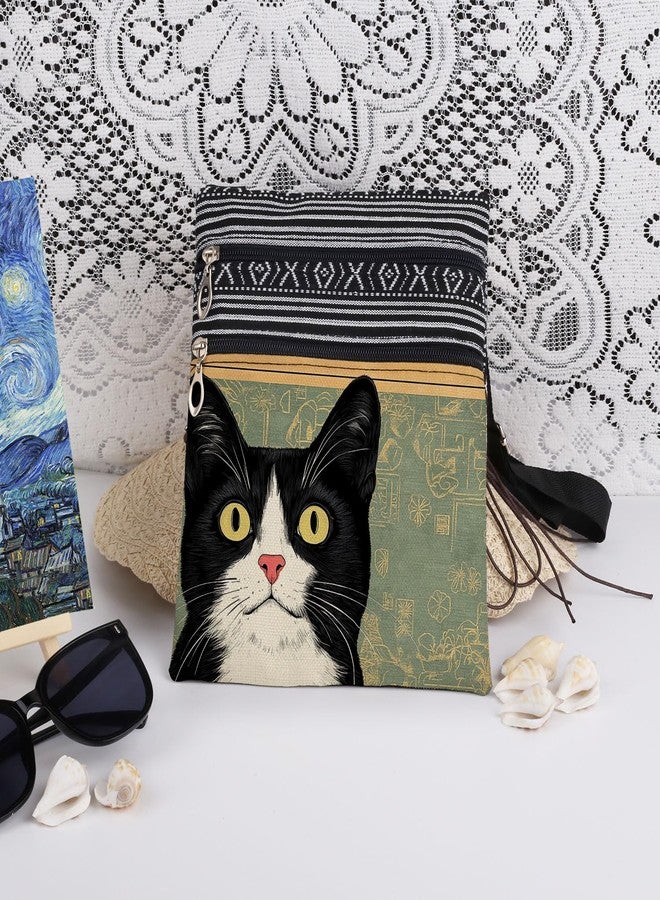 XiaoGalaee Tuxedo Cat Crossbody Bag Adjustable Shoulder Strap Messenger Bag for Cat Lover Adults Birthday Gift for Sister Friend Women Holiday Present - Image 3