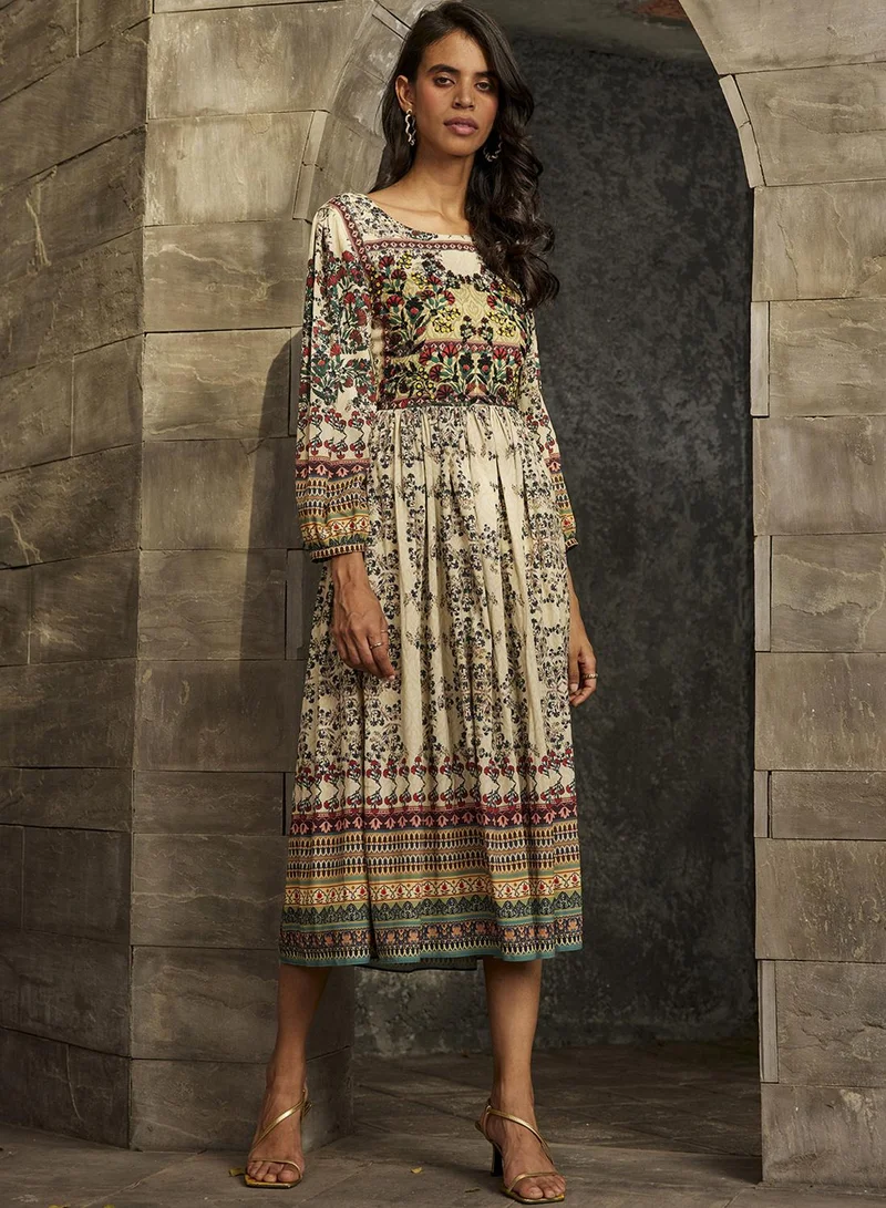 Bhanuni By Jyoti  BEIGE AND RED MAXI DRESS for Women | Best Price UAE